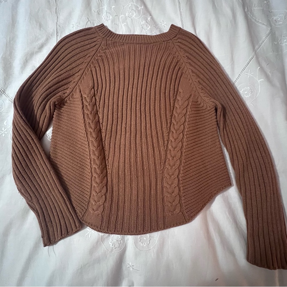 Cozy Casual Tan Cable Knit Sweater